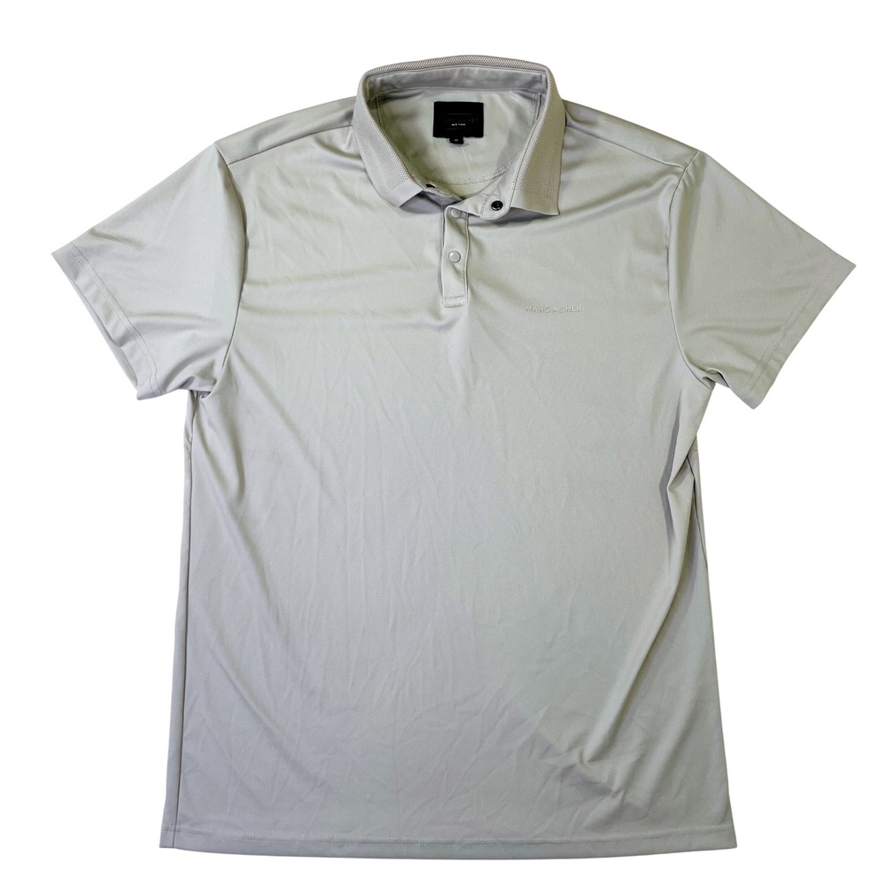 Marc Asher New York Mens Performance Golf Polo Shirt Gray Size M Short Sleeve